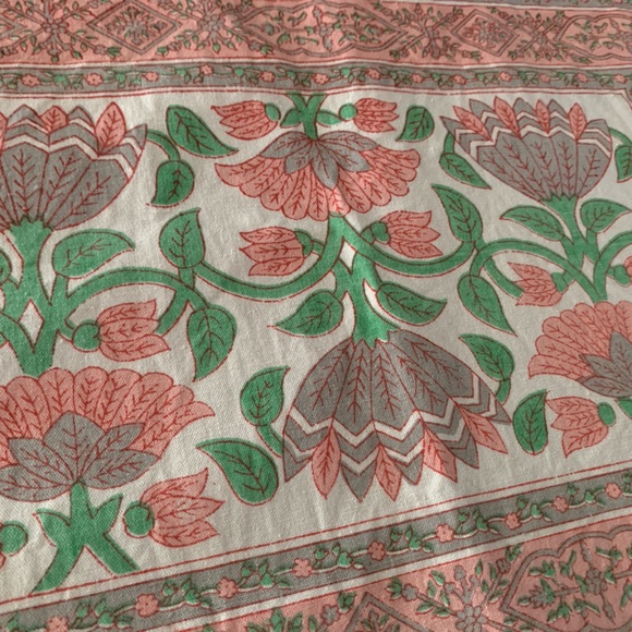 Set of 4 batik style cotton place mats Perfect cottage style in peach sage tone - Picture 5 of 5